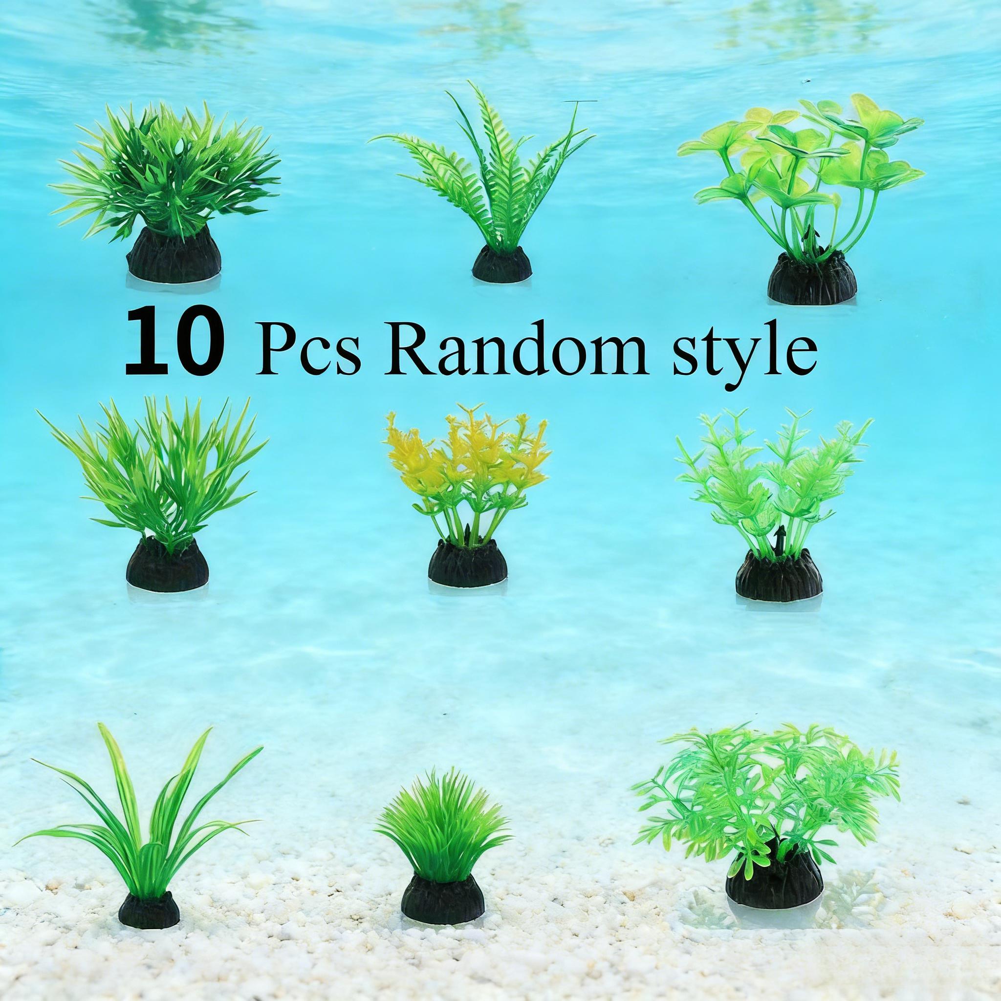 Aquarium Fish Green - 10Pcs Green Artificial Aquarium Plants Plastic