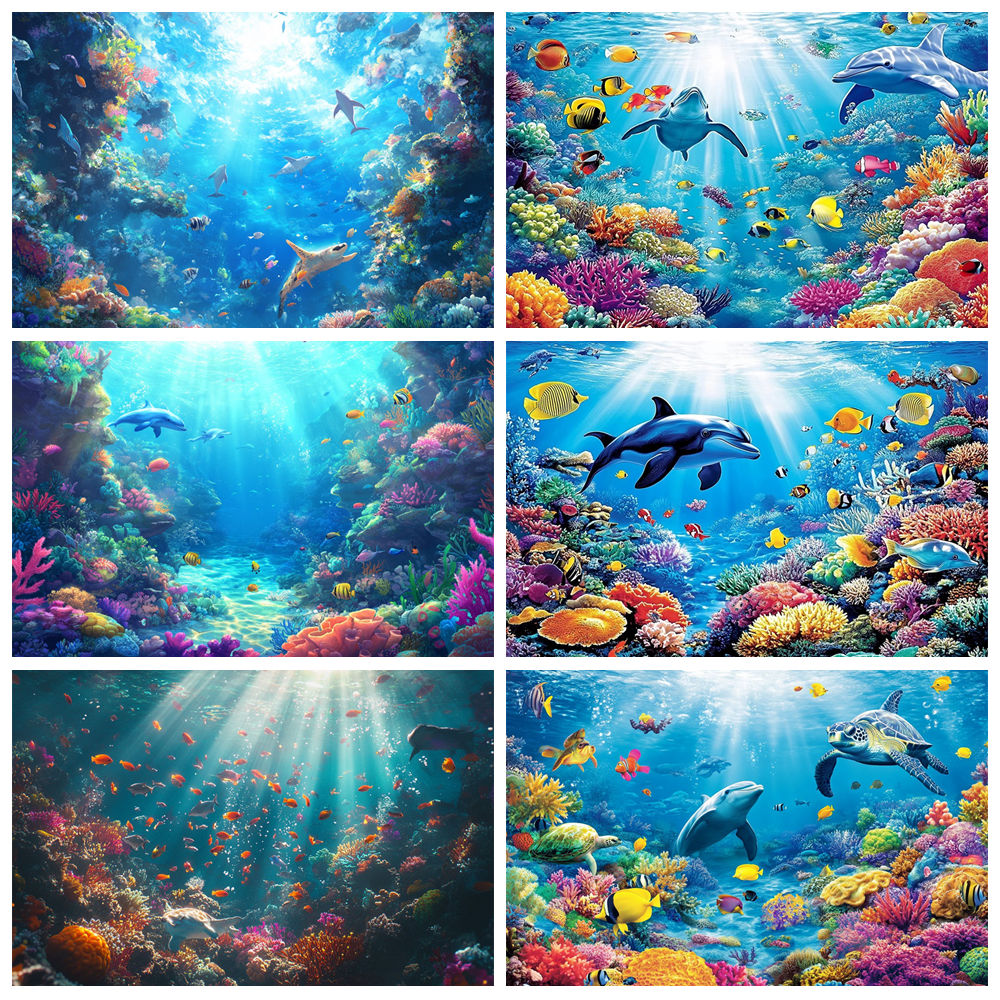 Underwater World Background  F - Aquarium Fish Dolphin 评论和价格