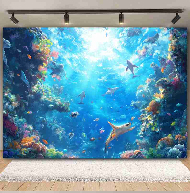 Underwater World Background  F - Aquarium Fish Dolphin 评论和价格