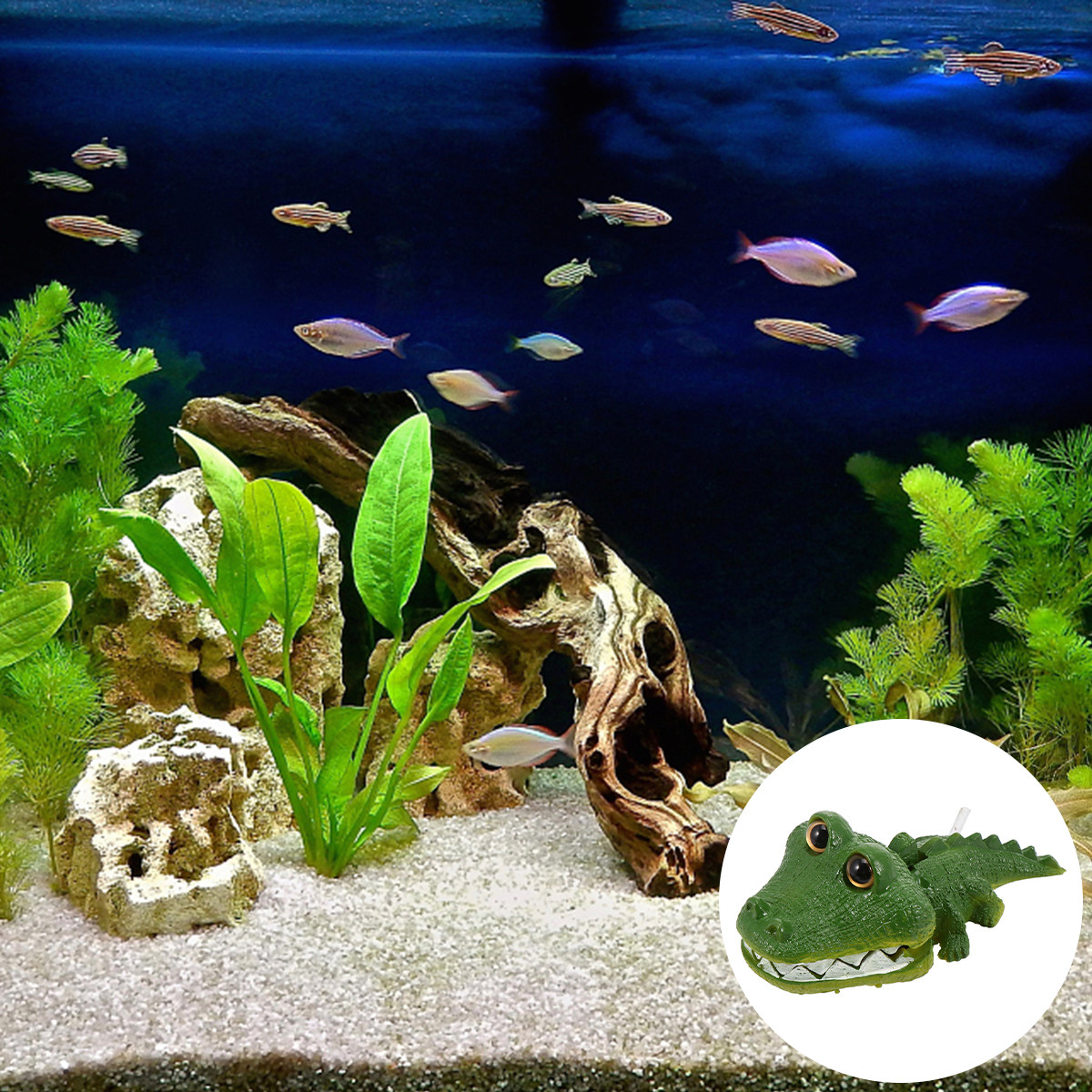 Lively Alligator Aquarium Orna - Aquarium Fish Alligator 评论和价格