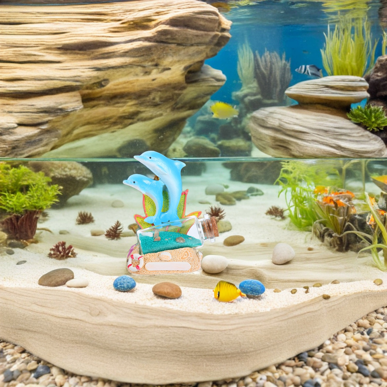 Dolphin Resin Sculpture Drift  - Aquarium Fish Dolphin 评论和价格