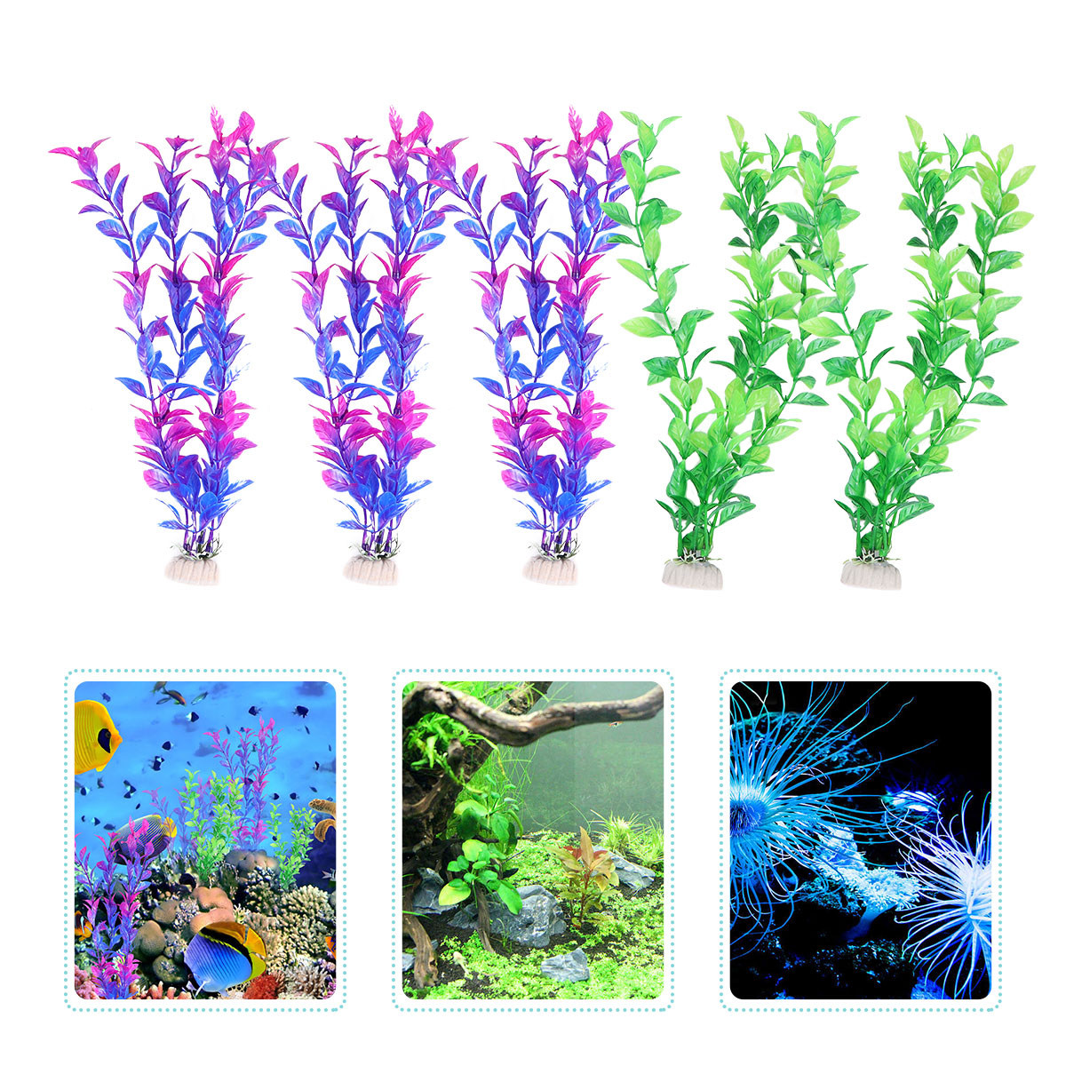 10Pcs Fake Aquatic Plants Set  - Aquarium Fish Green 评论和价格