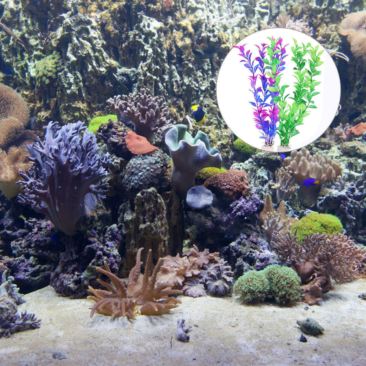 10Pcs Fake Aquatic Plants Set  - Aquarium Fish Green 评论和价格