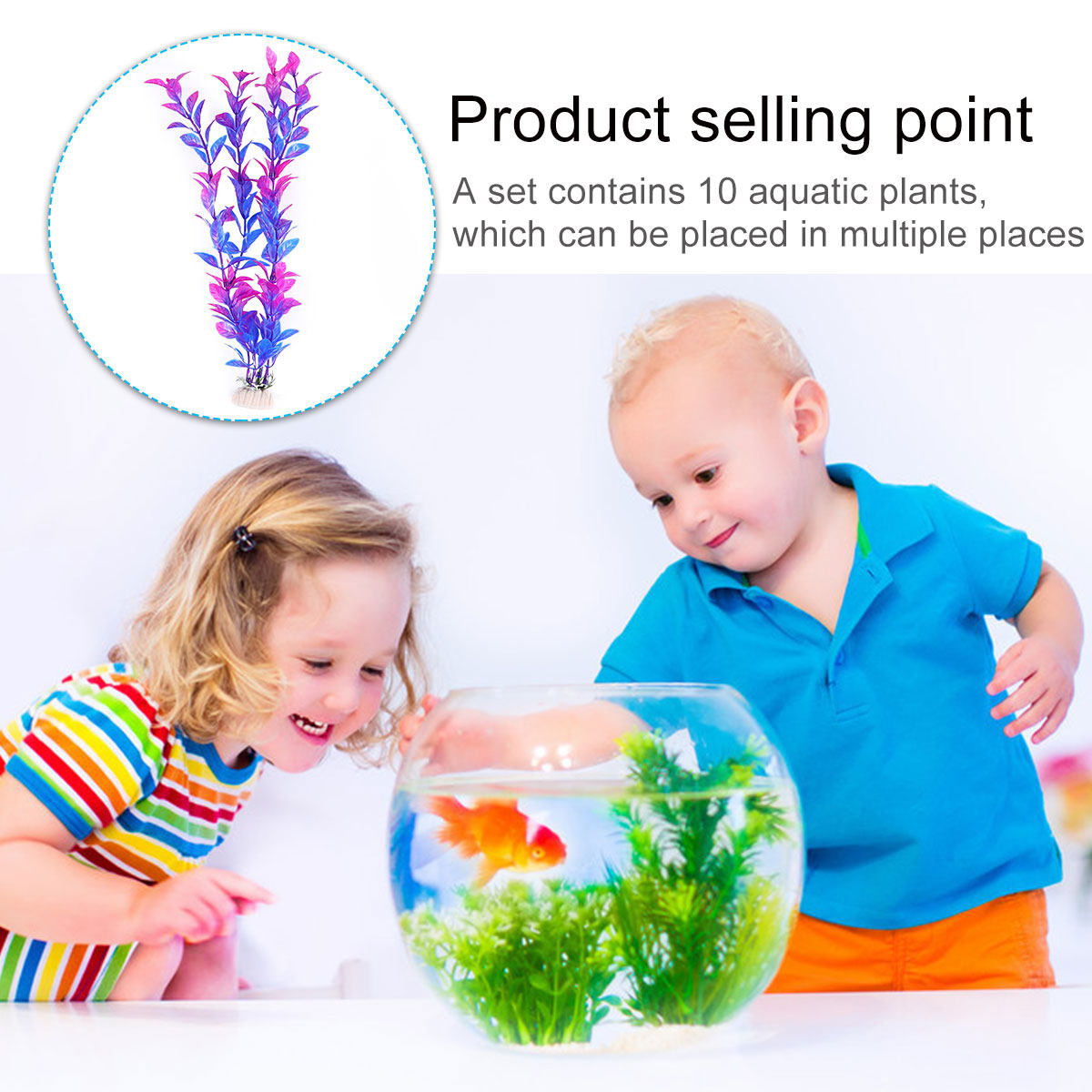 10Pcs Fake Aquatic Plants Set  - Aquarium Fish Green 评论和价格